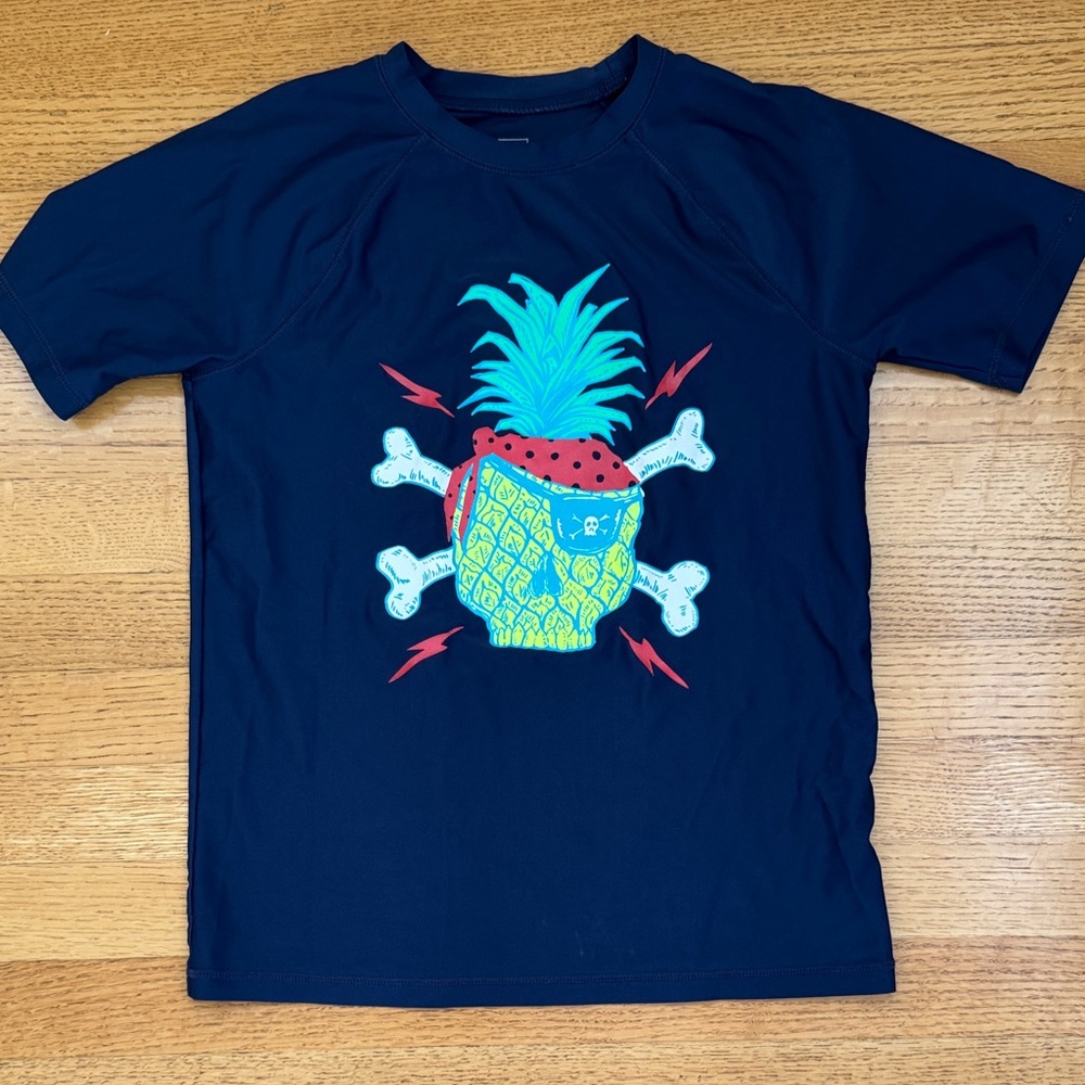 GAP Navy Rashguard with Tropical Skull Design